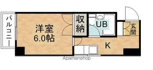 リバティプラザ東堀Ⅱ【606号室】の間取り