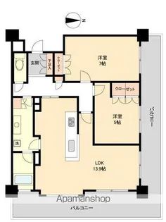 レジディアタワー仙台【6階】の間取り