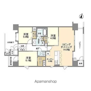 サンメゾン大濠公園北【4階】の間取り