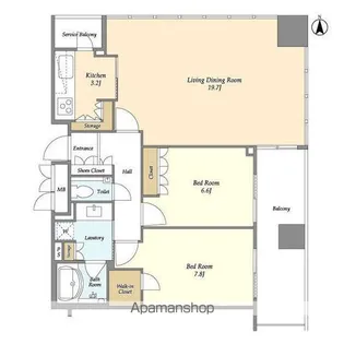 品川グラスレジデンス【18階】の間取り