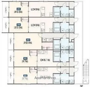 MELDIA福生Ⅲ【3階】の間取り
