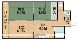 チサンマンション和地山【711号室】の間取り