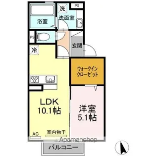 グランブルー沖代【202号室】の間取り