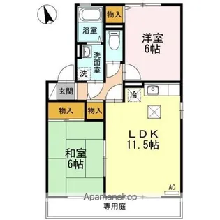 アネシスハイツ Ⅰ号館【1階】の間取り