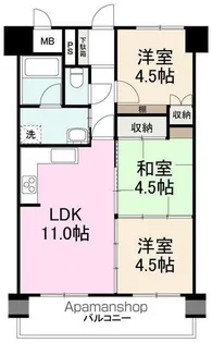 花房国分寺マンション【9階】の間取り