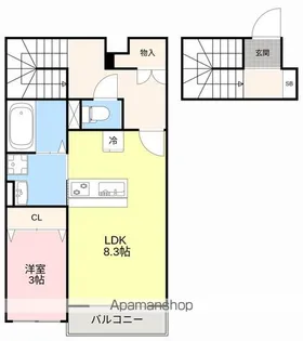ヴィステリア子平町【2階】の間取り