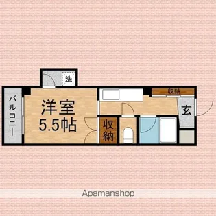 花磯ビル【503号室】の間取り