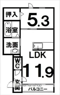 Bergイースト【1階】の間取り