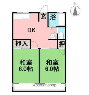 シティハイム フキA【1階】の間取り