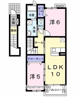 プリメイロB【2階】の間取り
