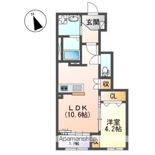 ホクレアⅡ【103号室】の間取り