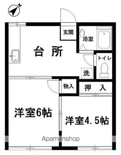 ネオコーポ釜の前【202号室】の間取り