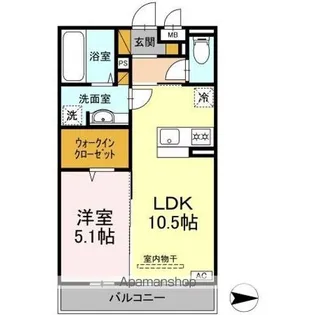 ディアコート鹿放ヶ丘【2階】の間取り