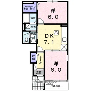 ピーヌスKEI【1階】の間取り