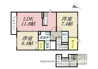 ハピーコート今保【2階】の間取り