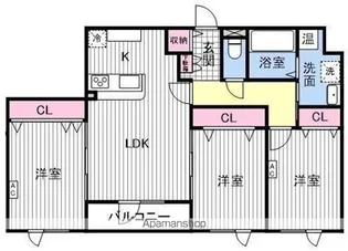 3LDKの間取り画像