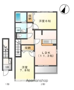 アシューレ五郎丸A【2階】の間取り