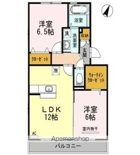 マインパレスⅡ A・B棟【B102号室】の間取り