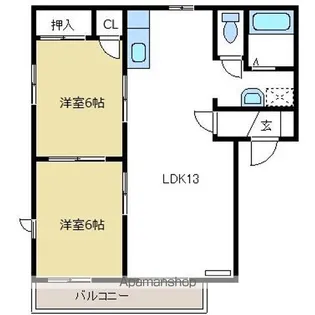 ドミトリー荒 A【101号室】の間取り