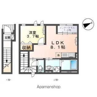 TKYプレイス河原町【2階】の間取り
