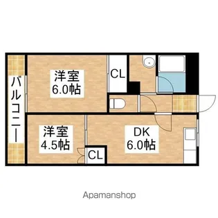 2DKの間取り画像