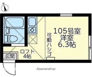ユナイト花月マジャスターク【1階】の間取り