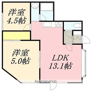 アップルハイツ【102号室】の間取り