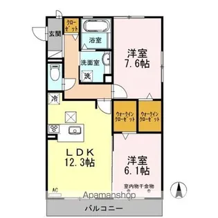 シャンポール【1階】の間取り