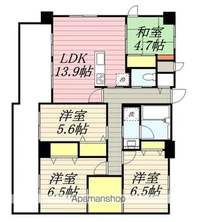 BPRレジデンス高宮【9階】の間取り