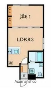 IO TELE 曙橋【201号室】の間取り