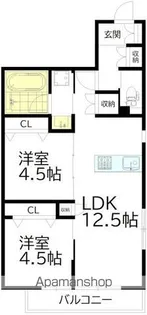 メゾンドソシオ【1階】の間取り