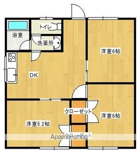 羽犬塚コーポ【203号室】の間取り