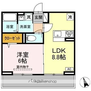 プレドフルールV【2階】の間取り