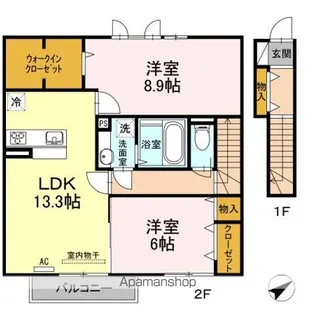 フローラ本城 C棟【2階】の間取り