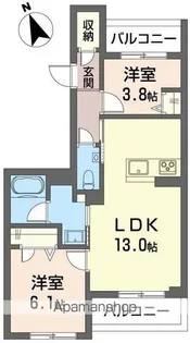 エー レジデンス【302号室号室】の間取り