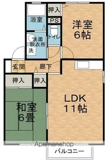 ヴィラポーラスターB【208号室】の間取り