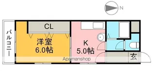 1DKの間取り画像