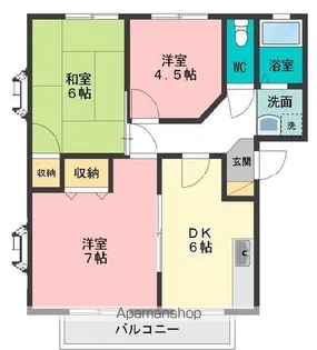 サンレイクさくら【101号室号室】の間取り