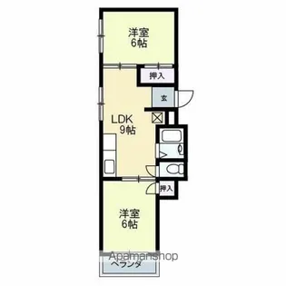 ハイツ富士【4階】の間取り