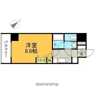 ドミール西新【807号室】の間取り