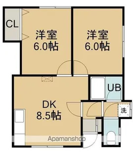 グリーンパレス鍛治【102号室】の間取り