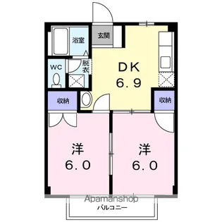 ヴィラ丸河南【1階】の間取り