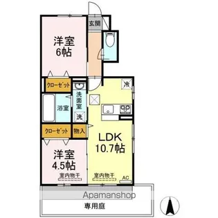 セジュール・ポート A棟【1階】の間取り
