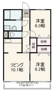 2LDKの間取り画像