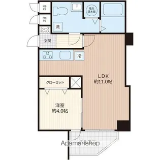 ユニライフ三ノ輪【4階】の間取り
