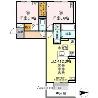 トリシア上中野【1階】の間取り