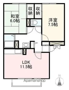 サンヒルズA・B・C棟【1階】の間取り