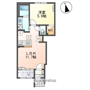 プレジール人来田【1階】の間取り