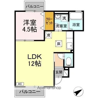 ハイム M・Y B【1階】の間取り