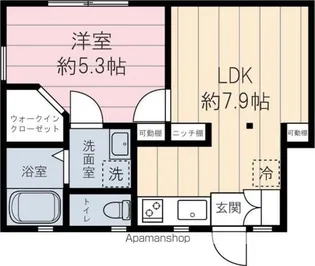エスポワール上落合【102号室】の間取り